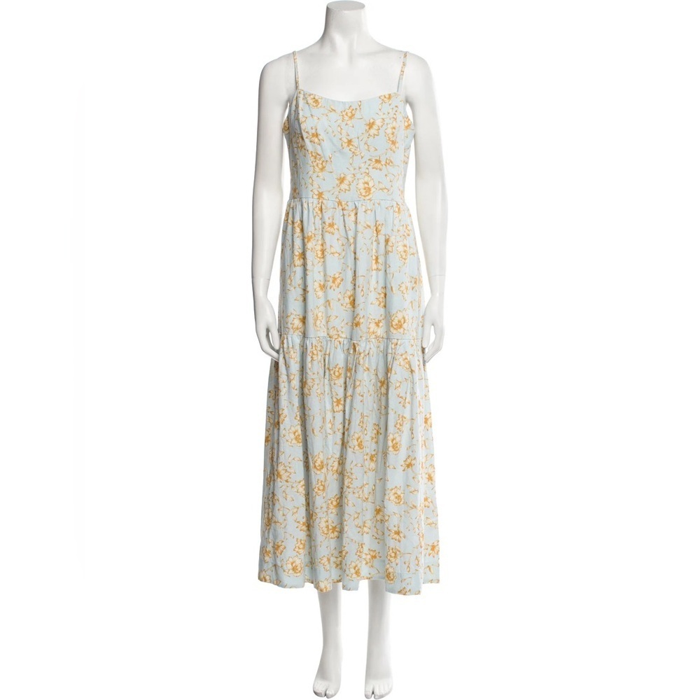 Christian Lacroix Maxi Dress Linen Blend Cottagecore Floral Size XS